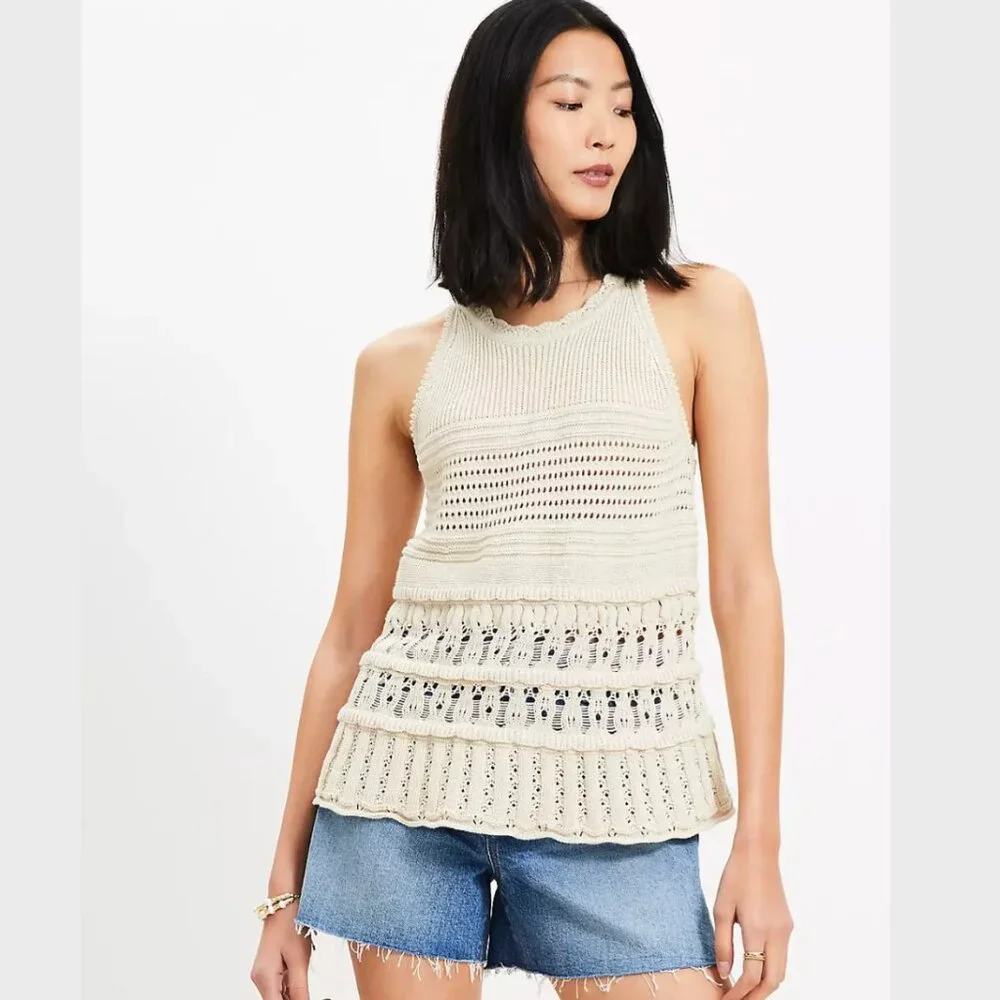๐ฆ LOFT - Pointelle Swing Sweater Tank Top - Picture 5 of 6